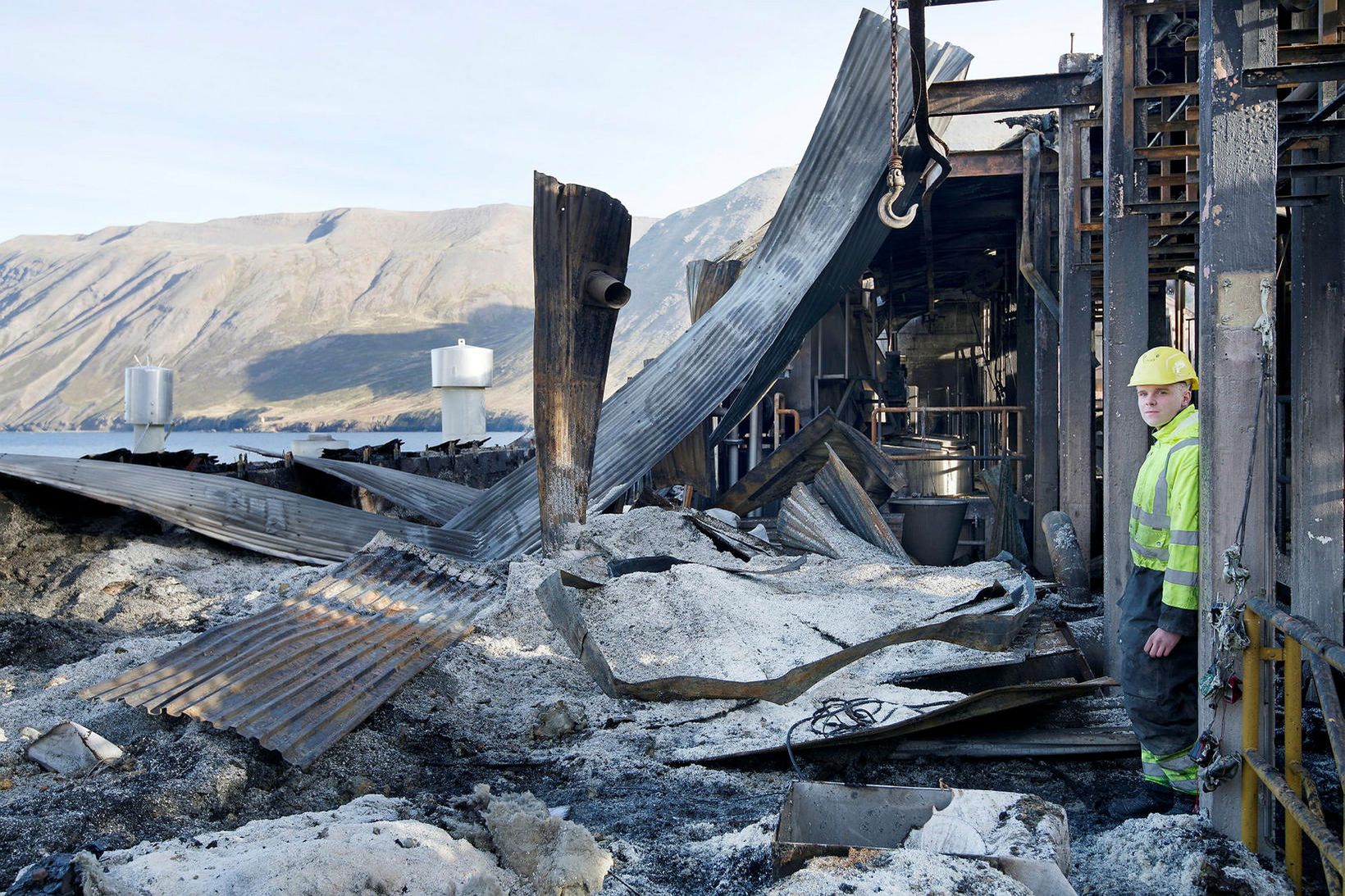 Hlynur Ragnarsson, starfsmaður verktakafyrirtækisins Báss á Siglufirði, sem vinnur við …