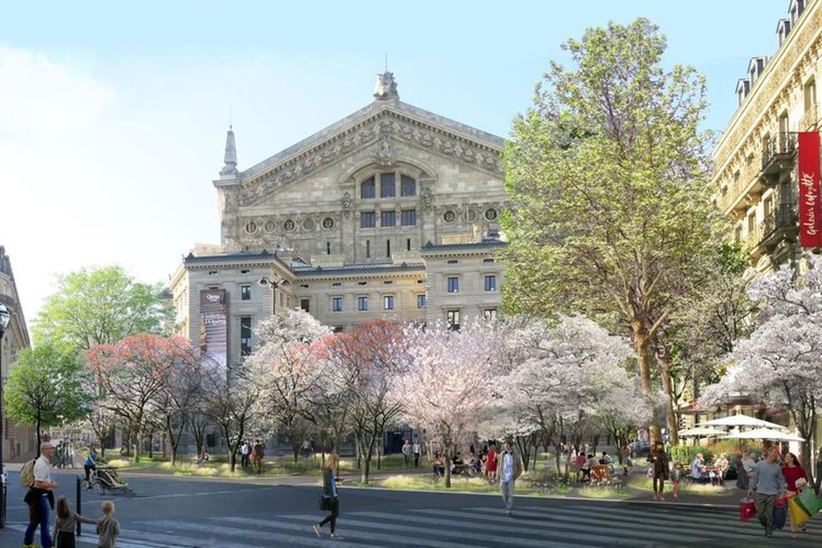 Palais Garnier í níunda hverfi - tölvuteikning af fyrirhuguðum framkvæmdum.