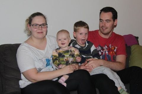 Bjarki Ármann og Konný Bjargey með börnin sín tvö; Ásdísi Bjargey og Ármann Tuma.