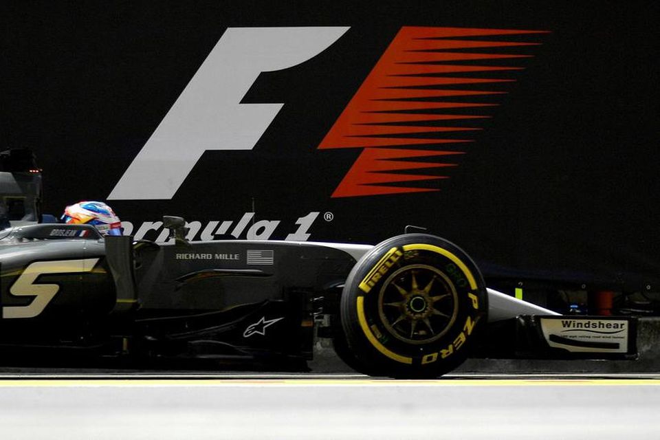 Romain Grosjean hjá Haas á æfingunni í Hungaroring í morgun.