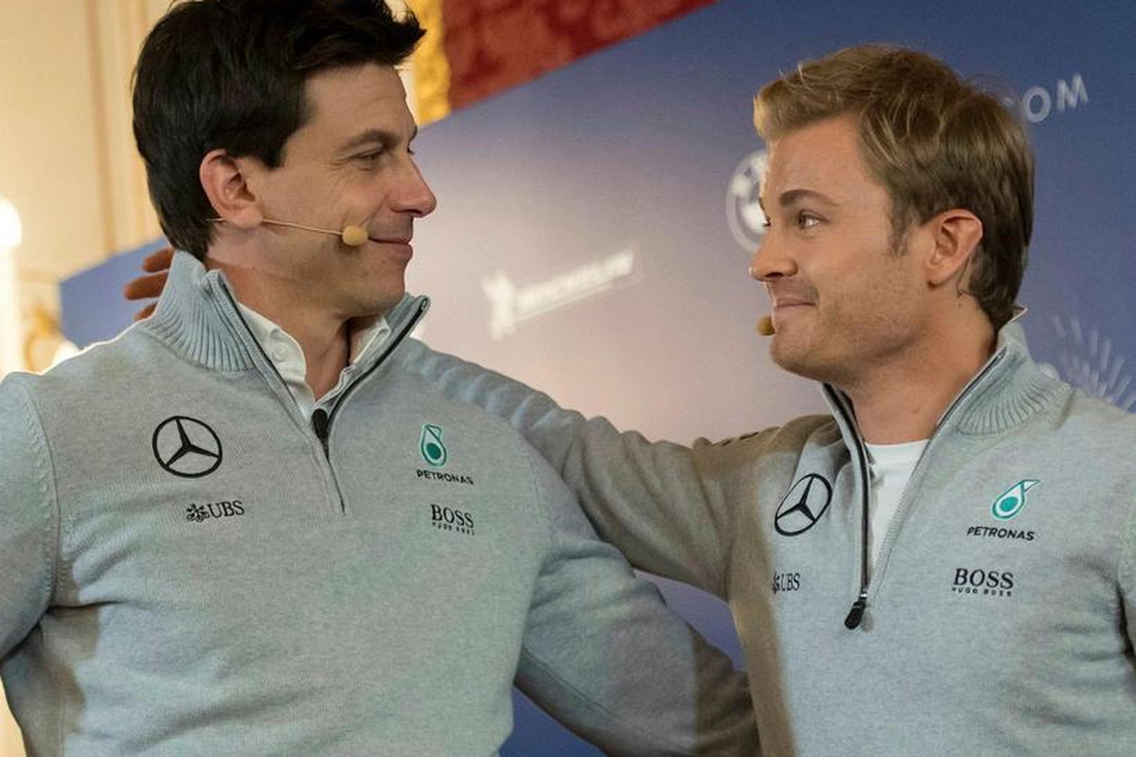 Nico Rosberg (t.h.) og Toto Wolff.