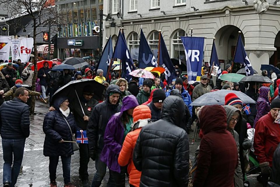 Kröfuganga í miðborg Reykjavíkur.