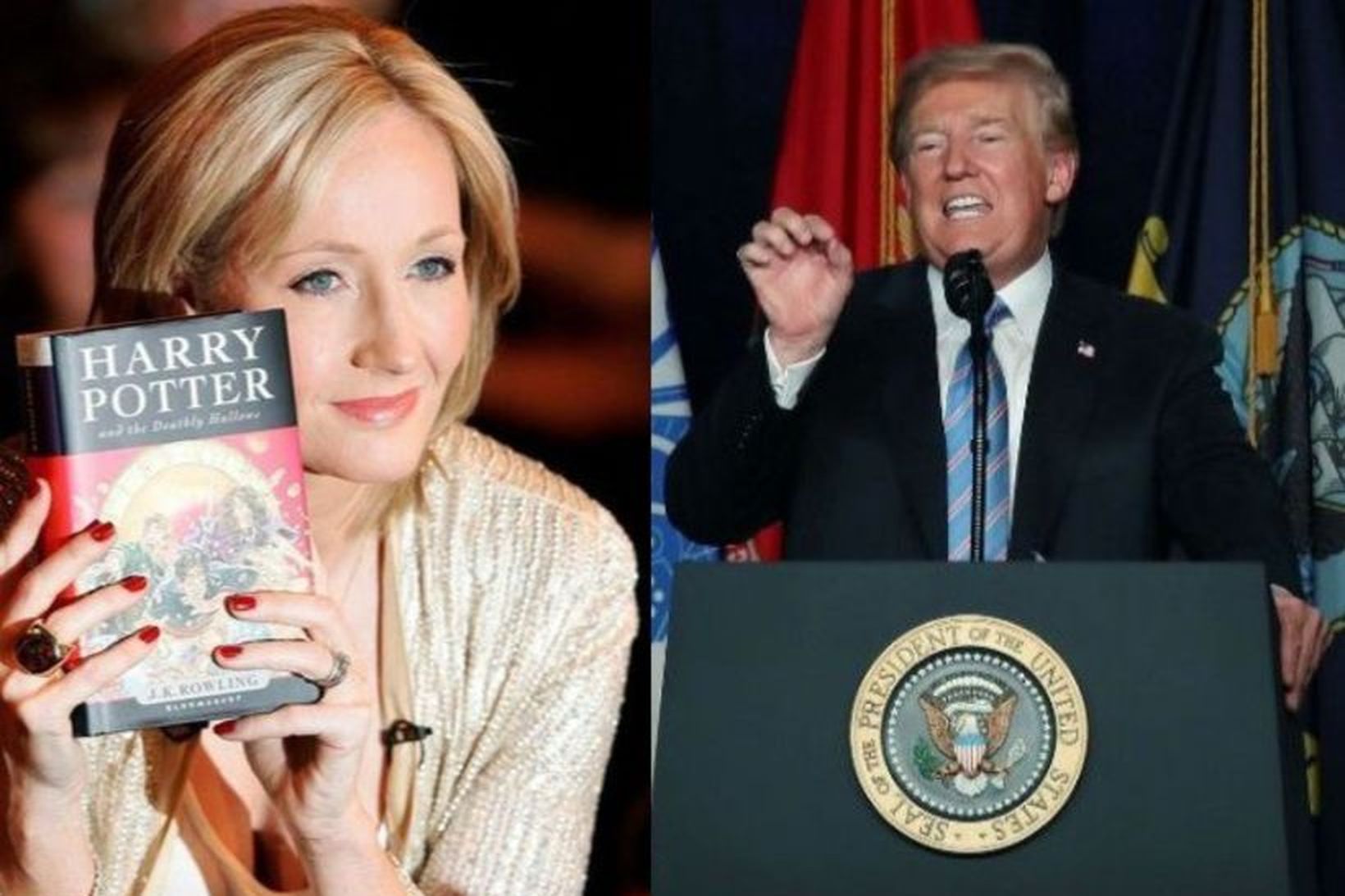 Rowling og Trump eru bæði metsöluhöfundar.