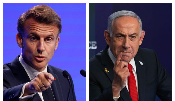 Macron og Netanjahú skjóta föstum skotum