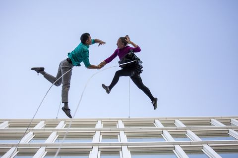 From the rehearsal of Bandaloop yesterday. They will be performing at the opening of the Reykjavik Arts Festival today, Wednesday at 5 p.m, an event not to miss.