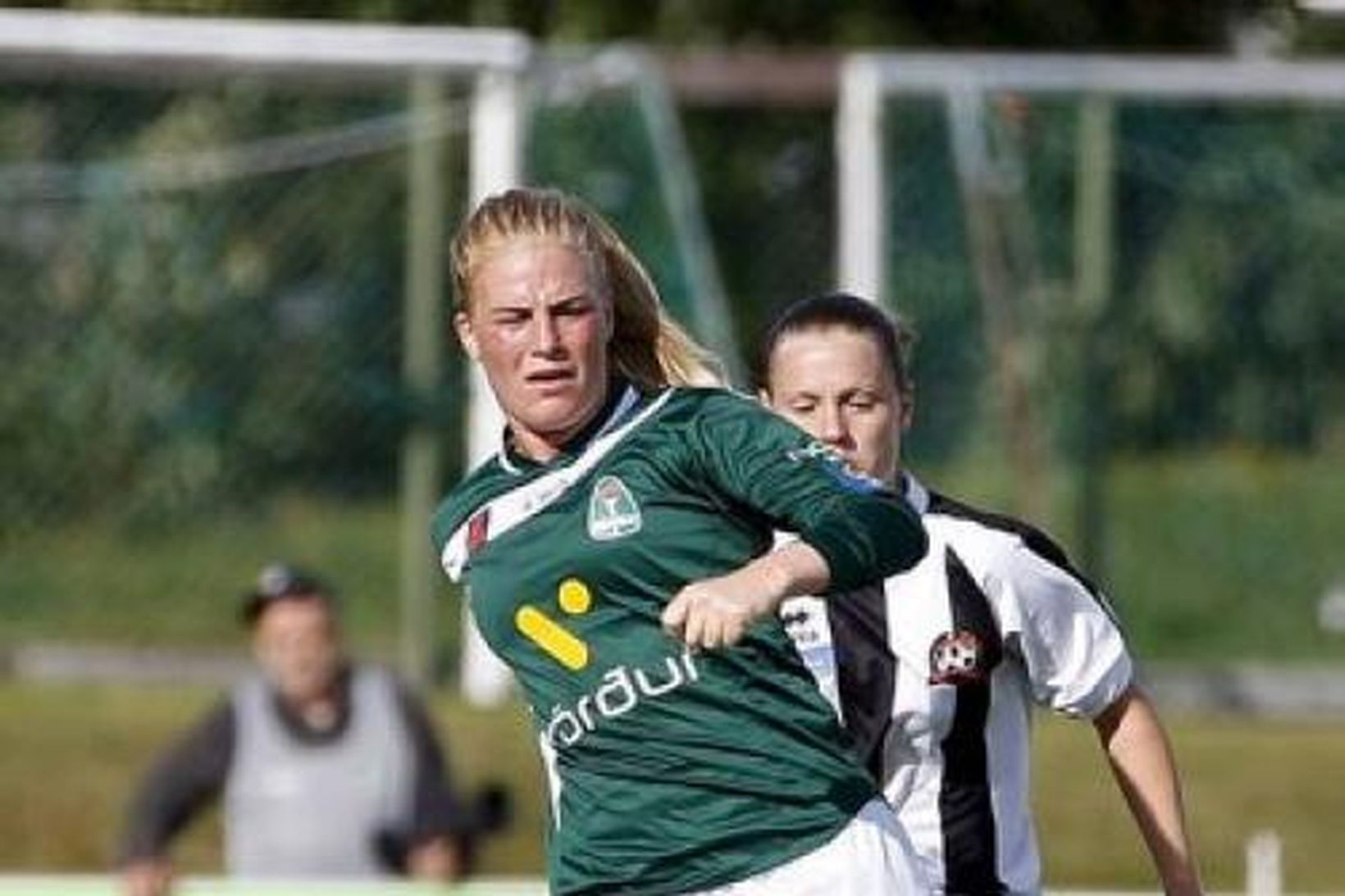 Greta Mjöll Samúelsdóttir í leiknum gegn Juvisy í gær.