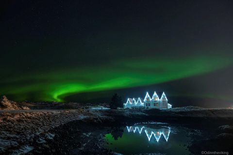 The northern lights, seen from Straumsvík, Southwest Iceland.