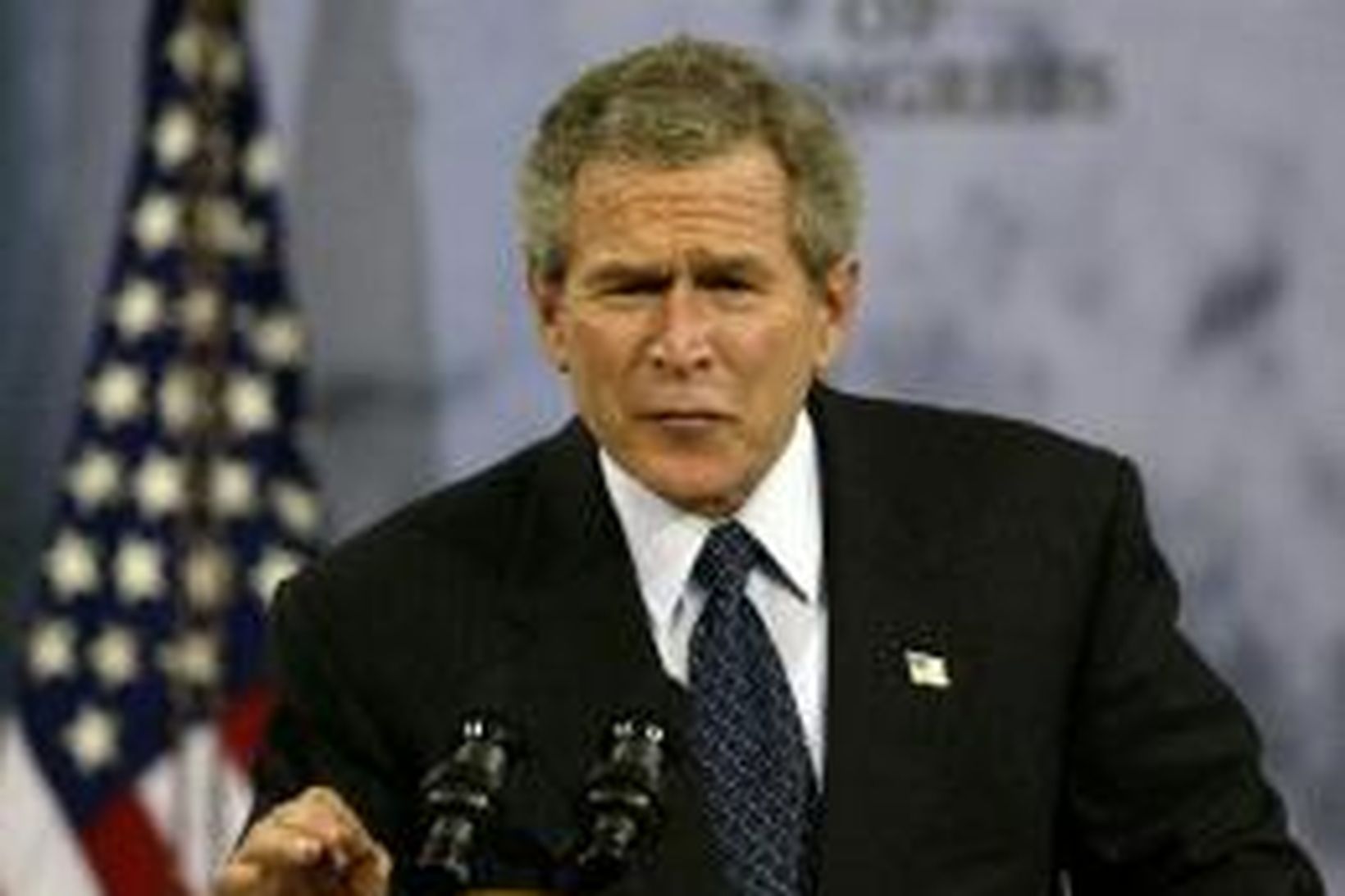 George W. Bush, forseti Bandaríkjanna, vill ekki að samkynhneigðum verði …