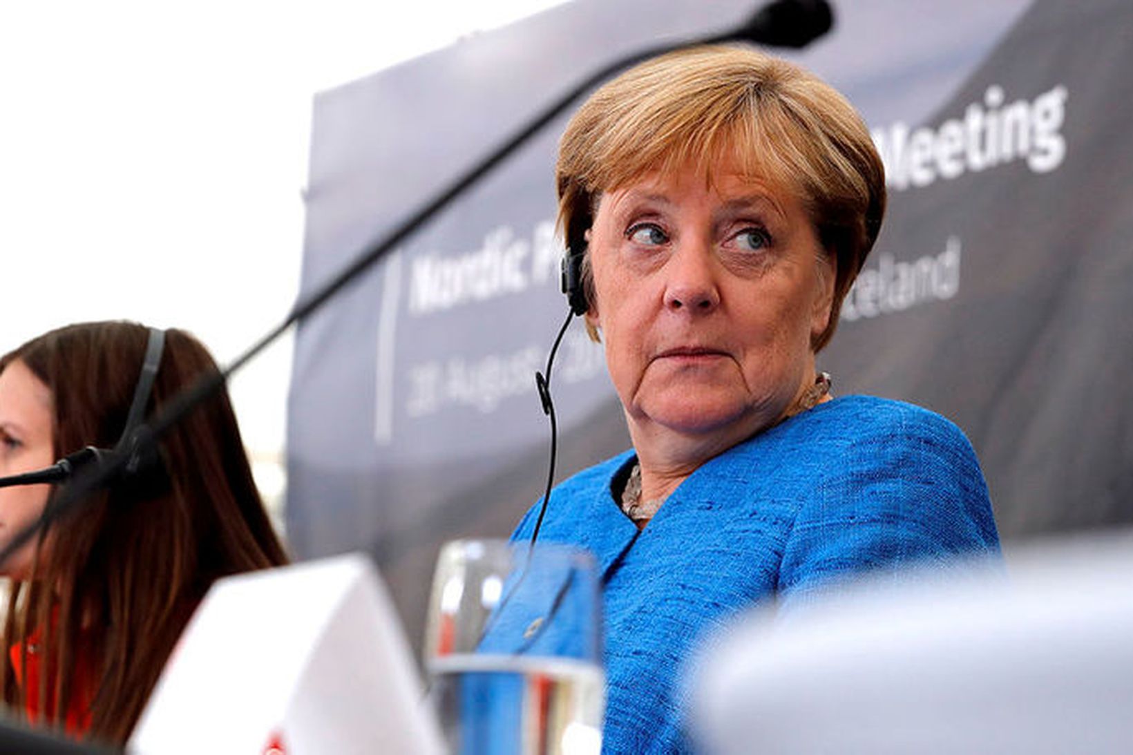 Angela Merkel tjáði hug sinn um Brexit-viðræðurnar á blaðamannafundi í …