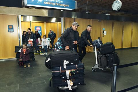 Refugees from Syria arriving in Iceland.
