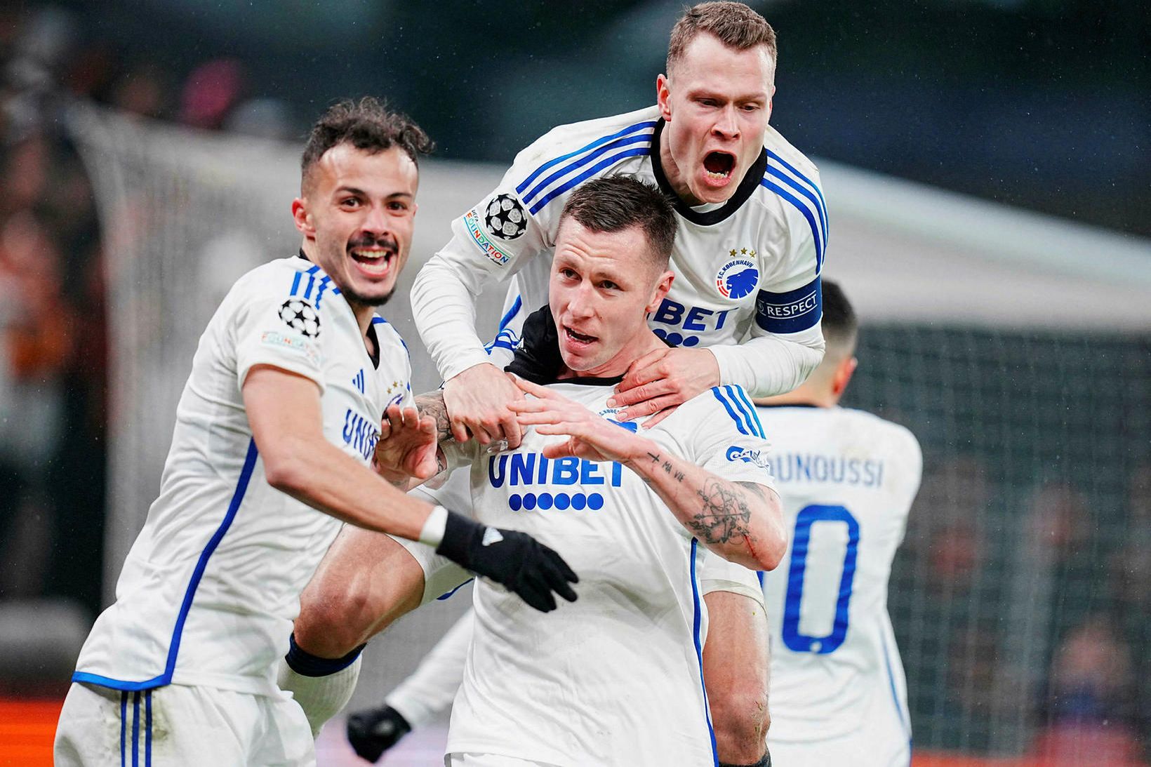 Leikmenn FC Köbenhavn fagna marki í Meistaradeildinni á síðasta tímabili.