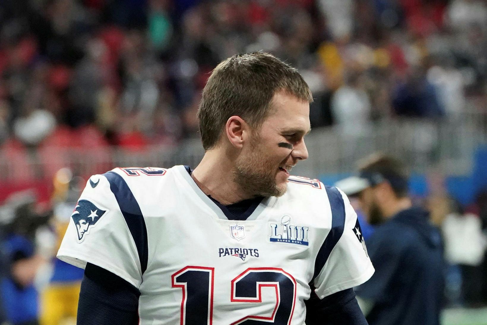 Tom Brady var í tvo áratugi hjá New England Patriots.