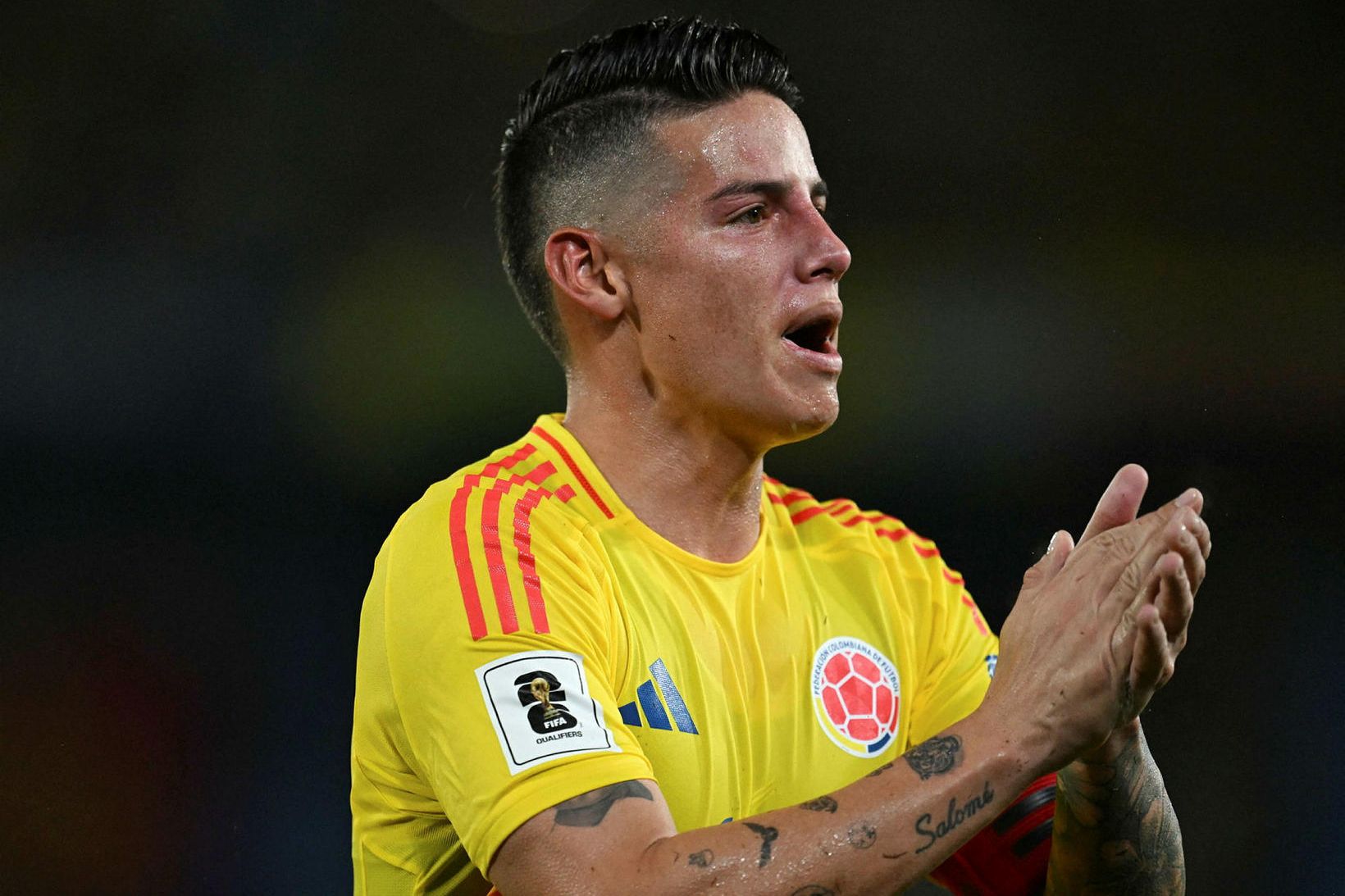 James Rodríguez í leik með kólumbíska landsliðinu.