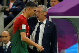 Cristiano Ronaldo og Fernando Santos á HM í Katar.
