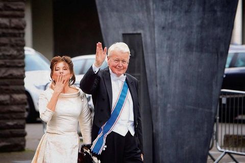 Former First Lady Dorrit Mousaieff and former President Ólafur Ragnar Grímsson at the inauguration of new Iceland President, Guðni Th. Jóhannesson.
