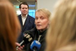 Halldór Benjamín Þorbergsson, framkvæmdastjóri SA, sést hér á ljósmynd með Sólveigu Önnu Jónsdóttur, formanni Eflingar. …