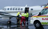 Enginn samningur er til staðar um sjúkraflug til útlanda.