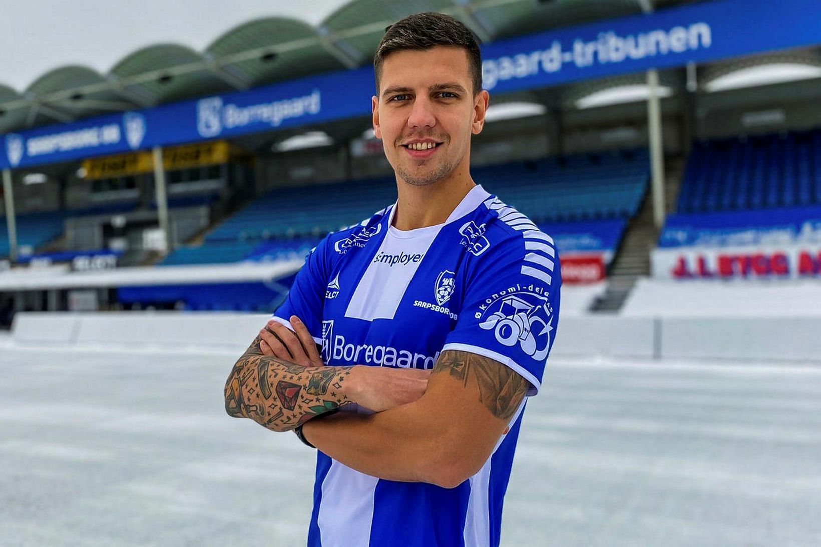 Emil Pálsson í búningi Sarpsborg eftir vistaskiptin frá Sandefjord.