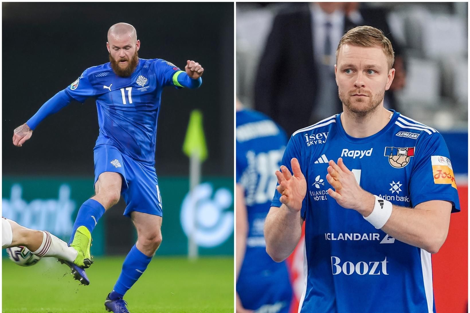 Aron Einar Gunnarsson og Aron Pálmarsson.