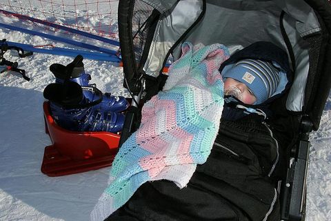 Babies often take nap outside in the cold.