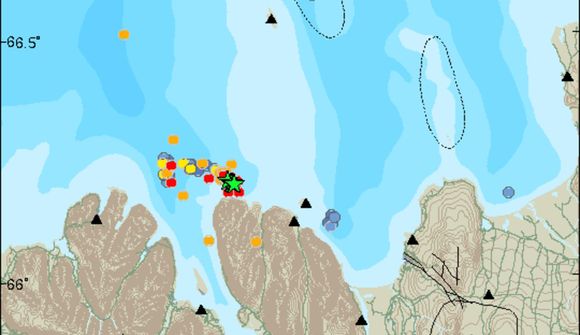 Skjálftahrina norður af Gjögurtá