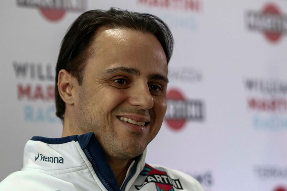 Felipe Massa ræðir við blaðamenn á fundi Williamsliðsins í Sao Paulo, en þar verður keppt …