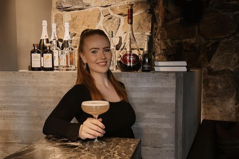 Thelma Lind kom, sá og sigraði kokteilakeppnina í Stykkishólmi á dögunum.
