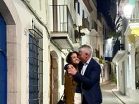 Inga Lind Karlsdóttir og Sigurður Viðarsson njóta lífsins í Sitges.