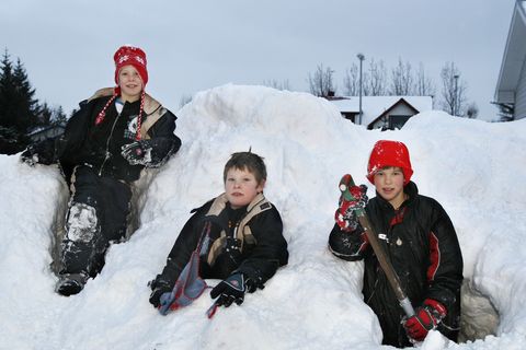 Igloo building is great fun in the snow, but make sure it's not anywhere near road traffic.
