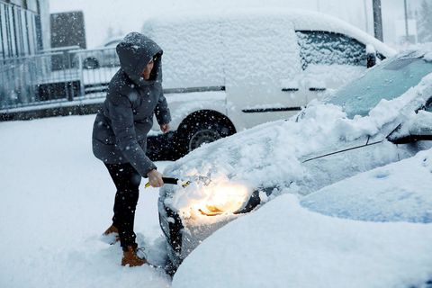 It took a while to scrape off the snow.