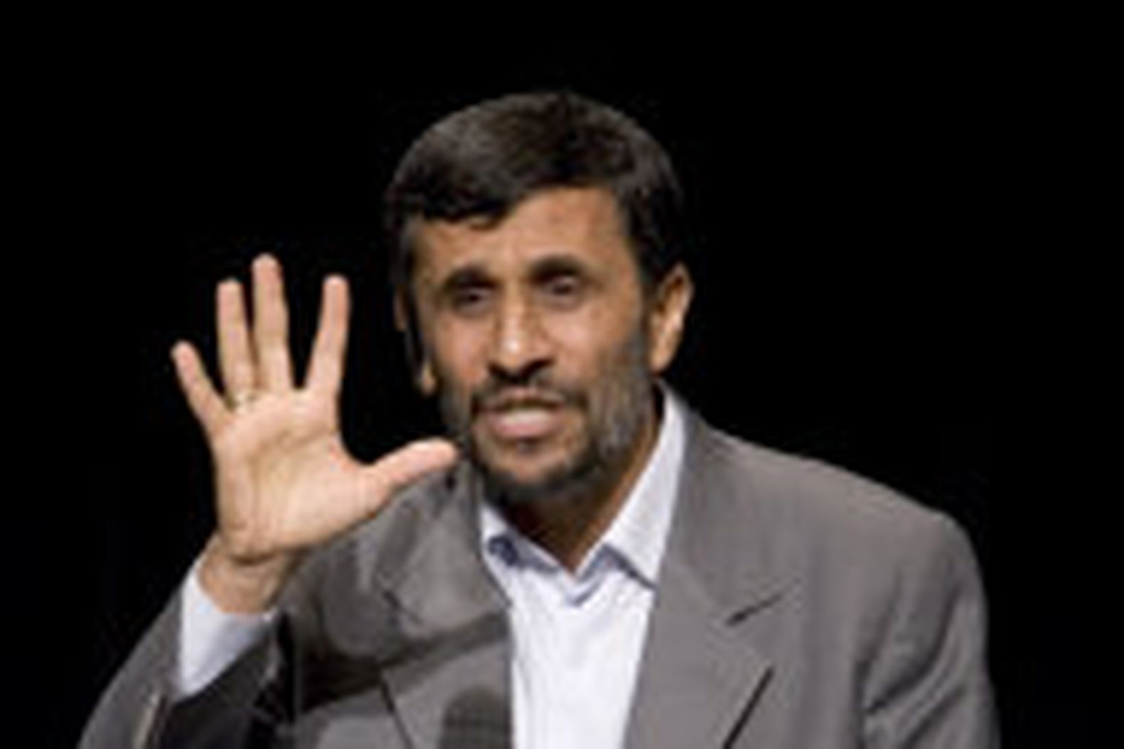 Mahmoud Ahmadinejad, forseti Írans, er hann ávarpaði nemendur Columbia-háskóla í …