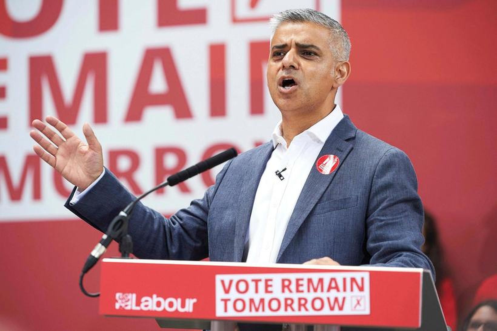 Sadiq Khan var ötull stuðningsmaður þess að Bretar héldu sig …