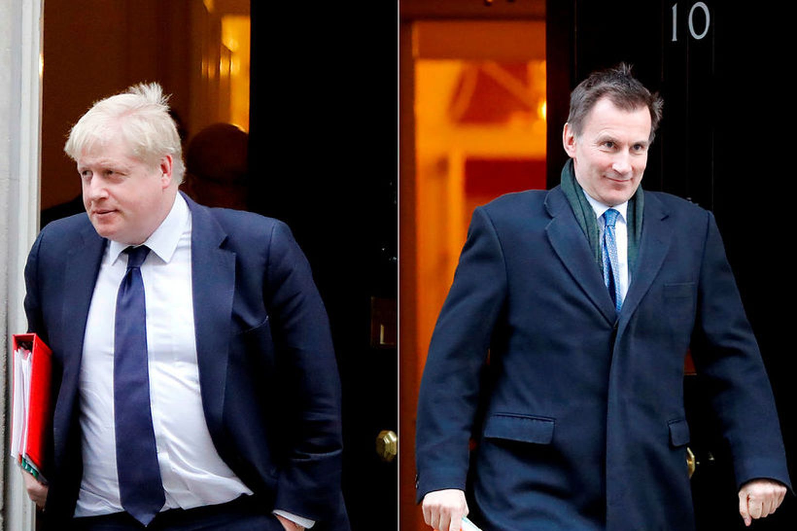 Jeremy Hunt (til hægri), utanríkisráðherra Bretlands, skorar á Boris Johnson, …