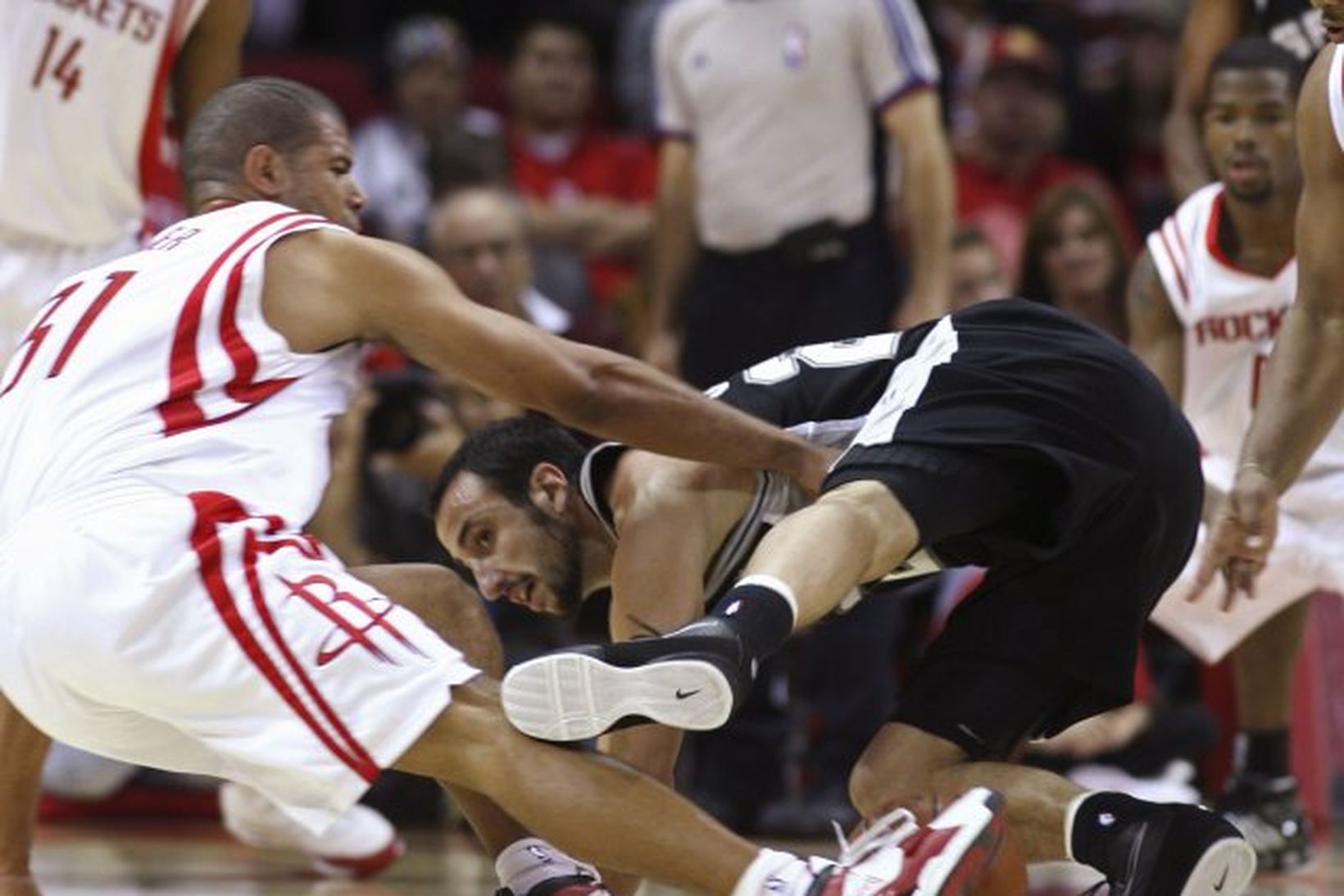 Átök í Houston í nótt þar sem Shane Battier hjá …