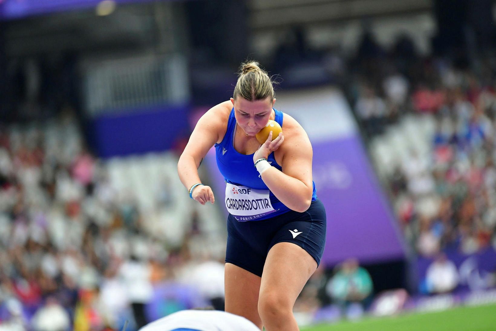 Ingeborg Eide Garðarsdóttir við keppni í dag.