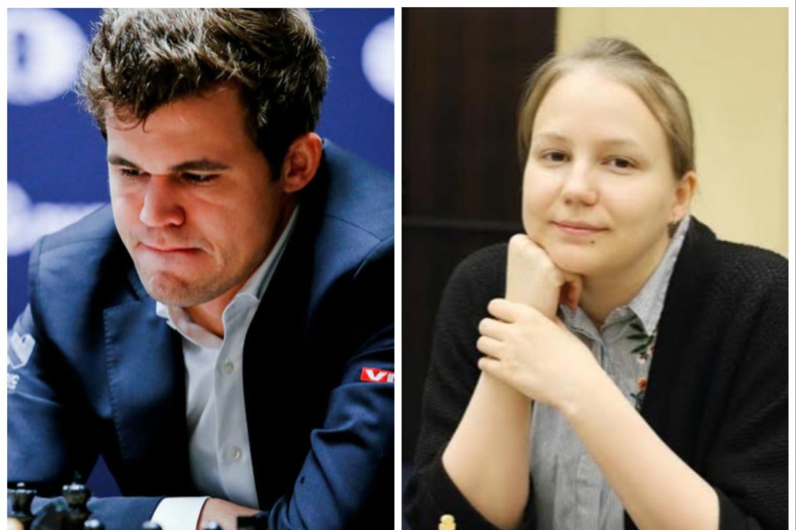 Carlsen og Gunina báru sigur úr býtum.