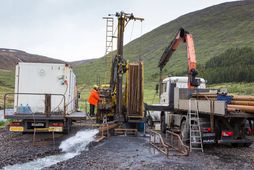 Borað eftir heitu vatni í Ísafjarðarbæ sumarið 2023.