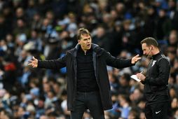 Julen Lopetegui á hliðarlínunni í tapleiknum gegn Manchester City á laugardaginn.