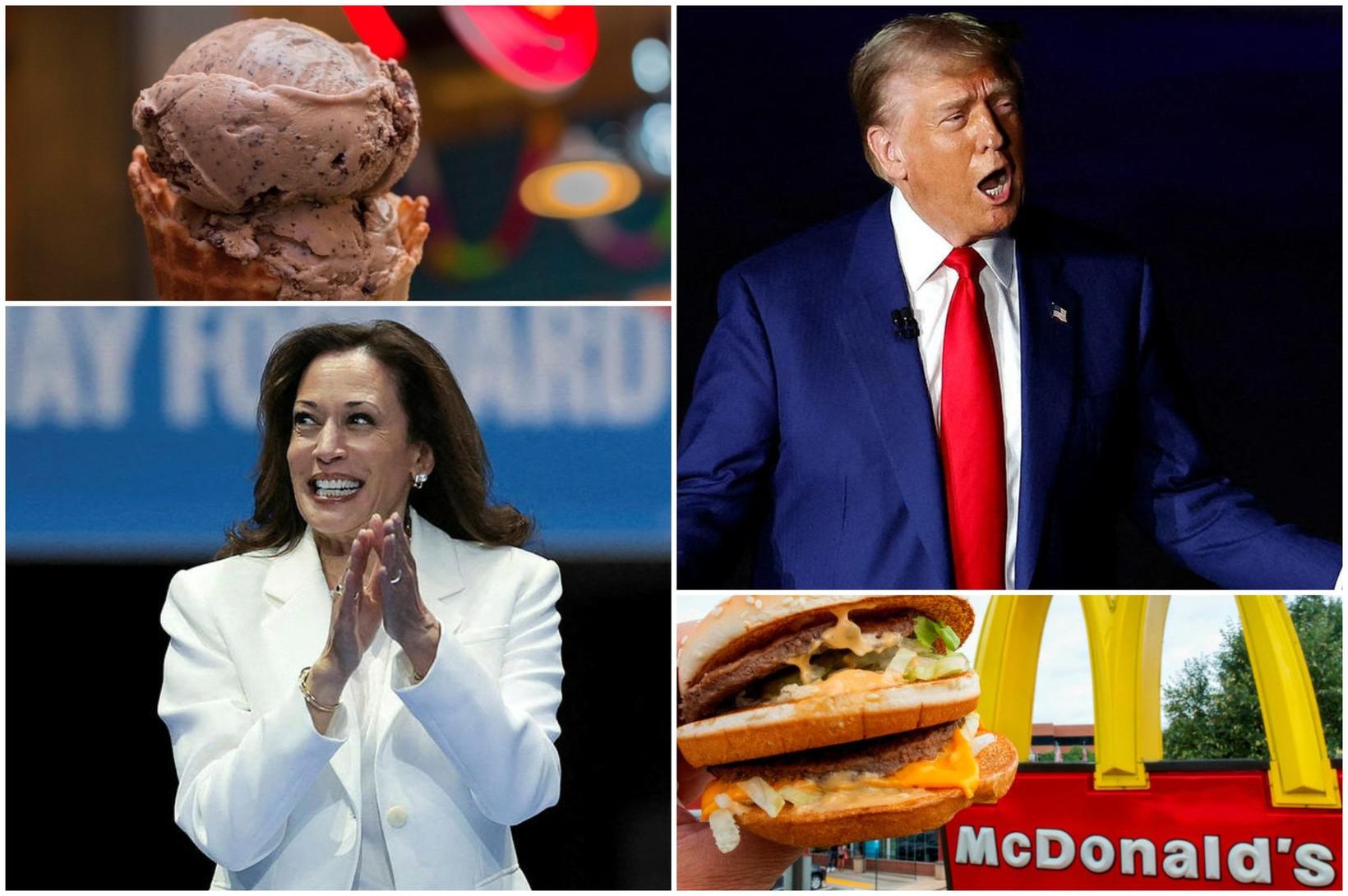 Harris kaupir ís á meðan Trump kaupir McDonald's