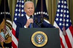 Joe Biden forseti Bandaríkjanna hélt ræðu í dag í Hvíta húsinu.