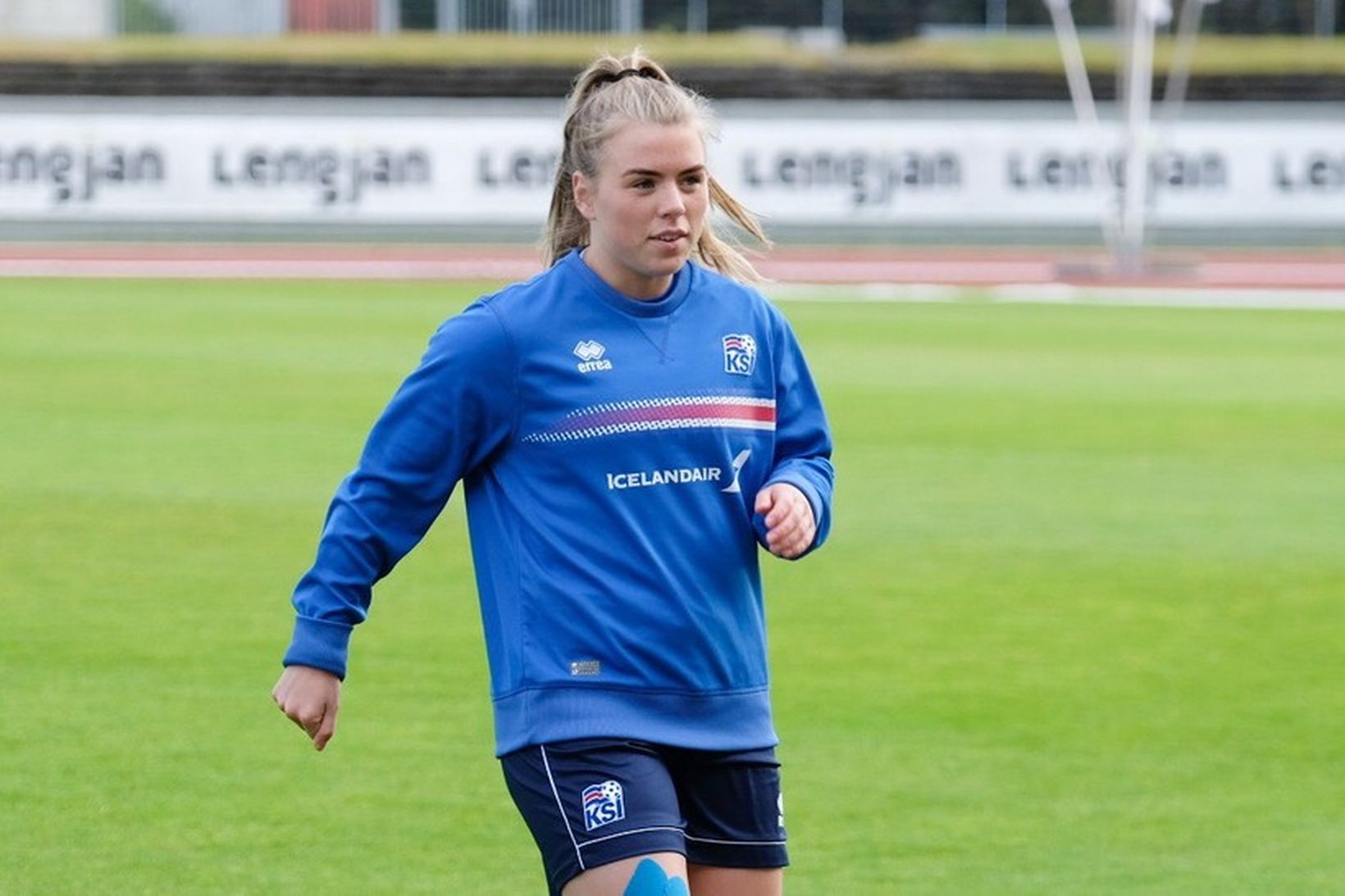 Ingibjörg Sigurðardóttir á æfingunni í dag.