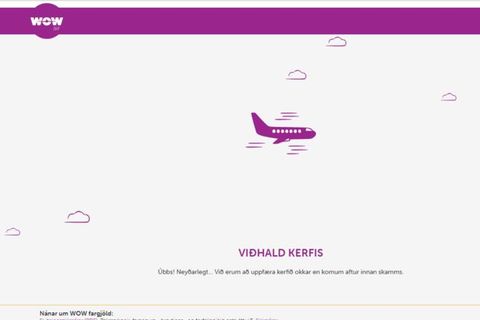 The WOW air website this morning.