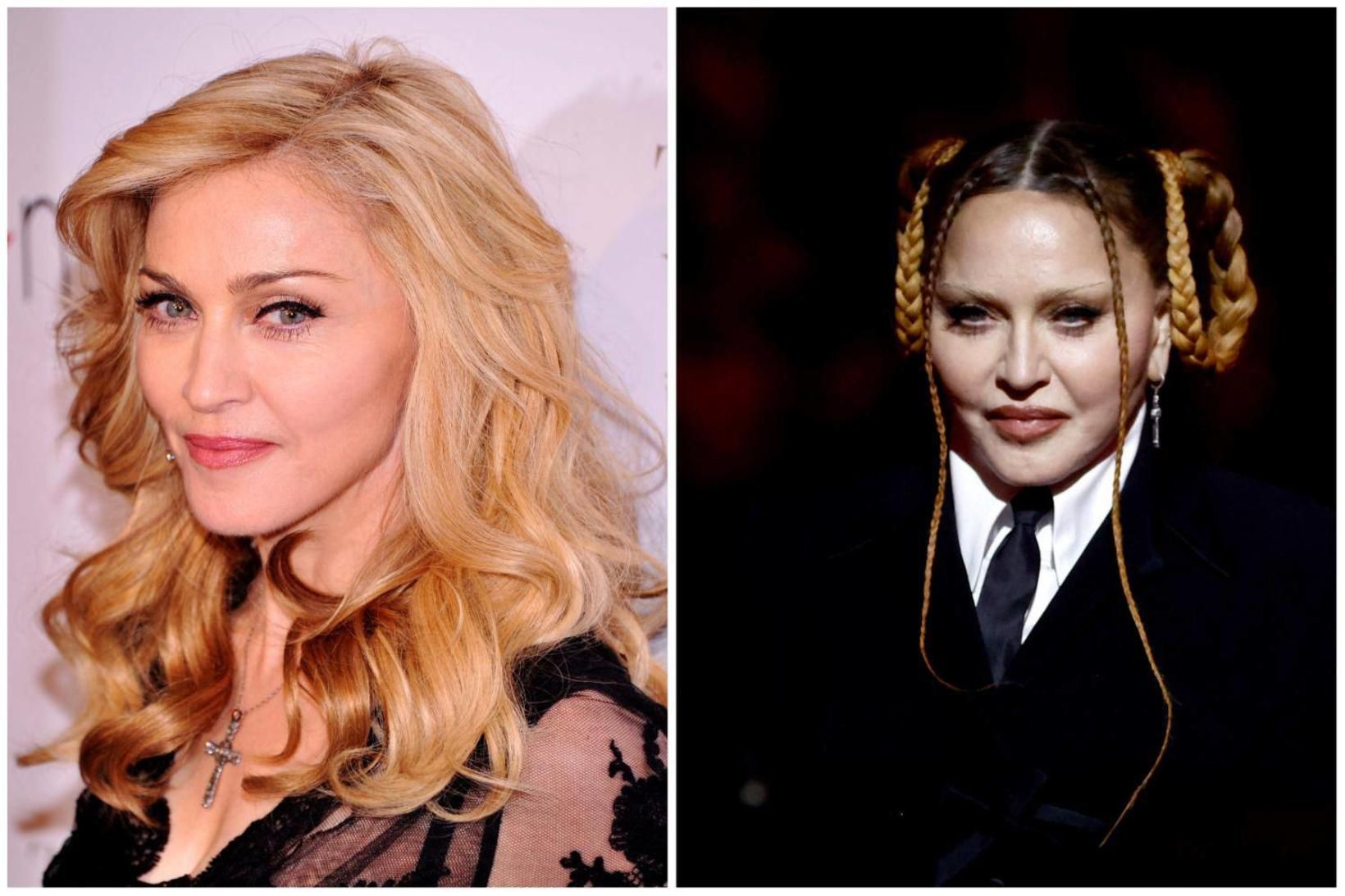 Útlit Madonnu vakti athygli á Grammy-verðlaunahátíðinni á sunnudagskvöld.