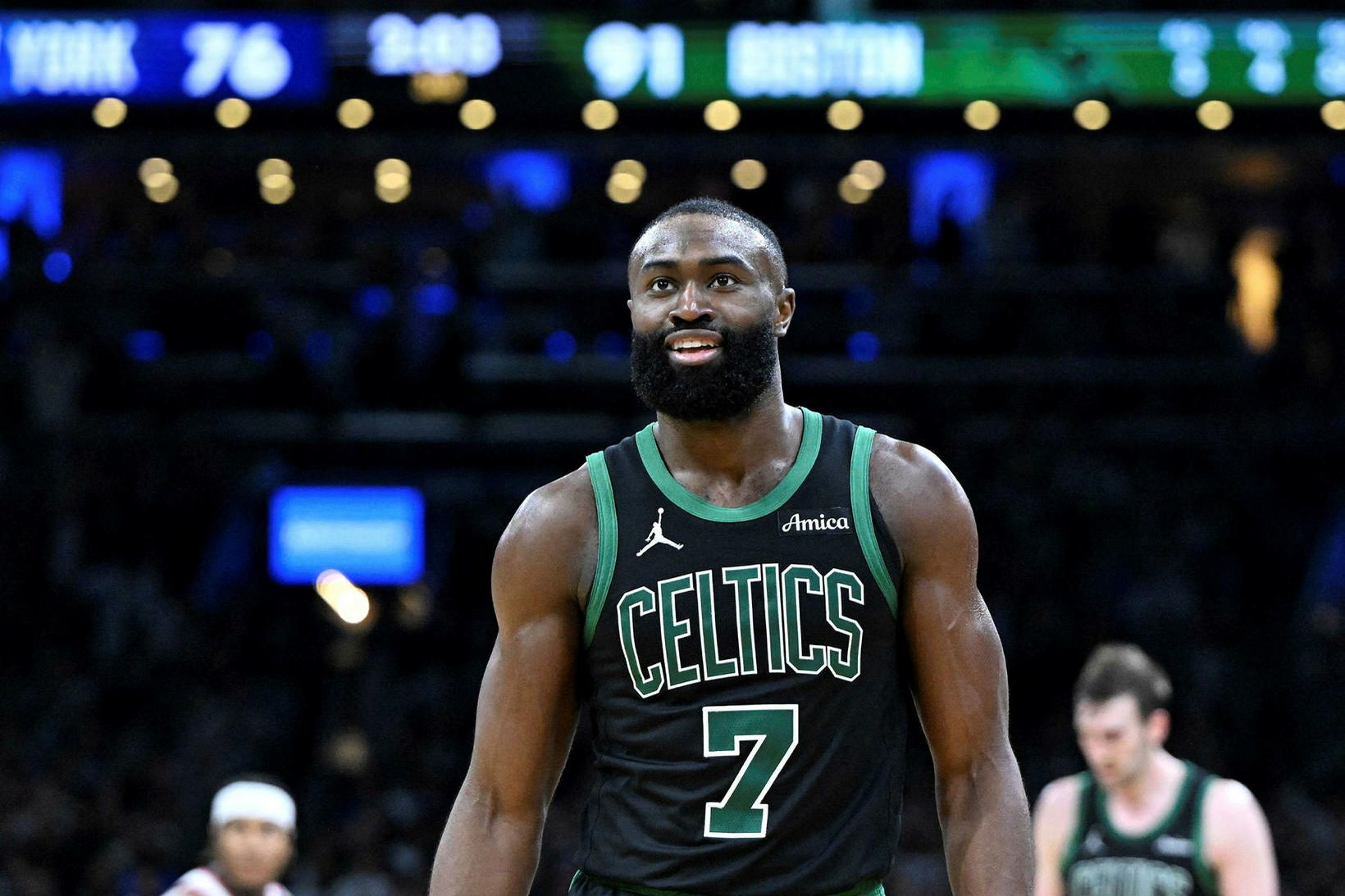 Jaylen Brown í leik með Boston Celtics.