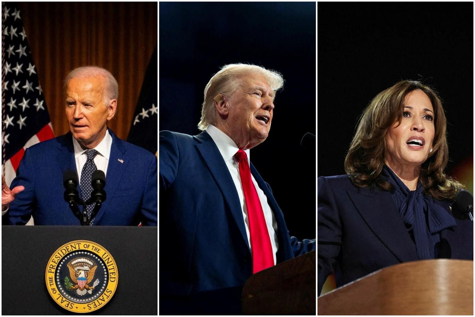 Joe Biden, Donald Trump og Kamala Harris hafa öll tjáð …