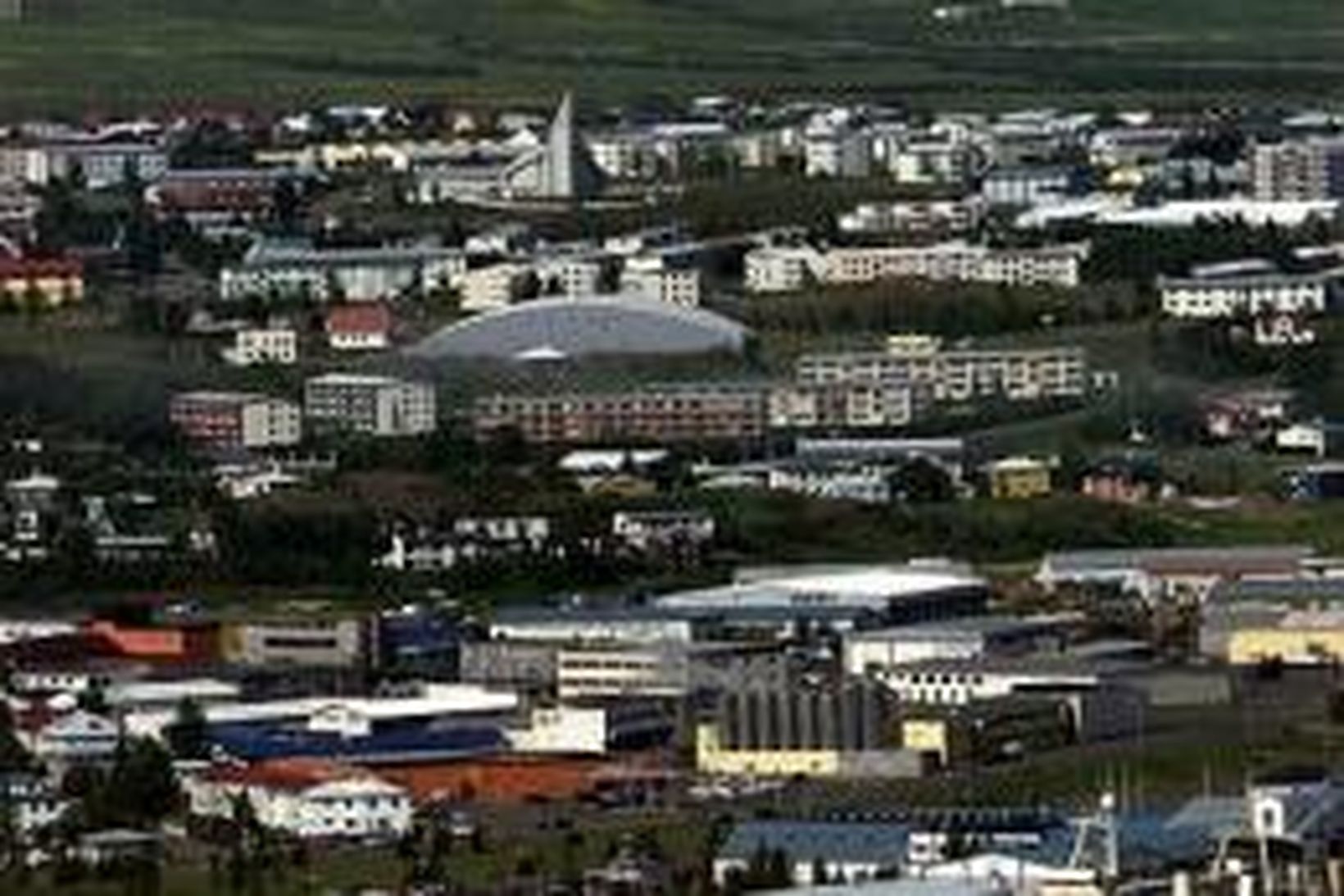 Horft yfir Akureyri.
