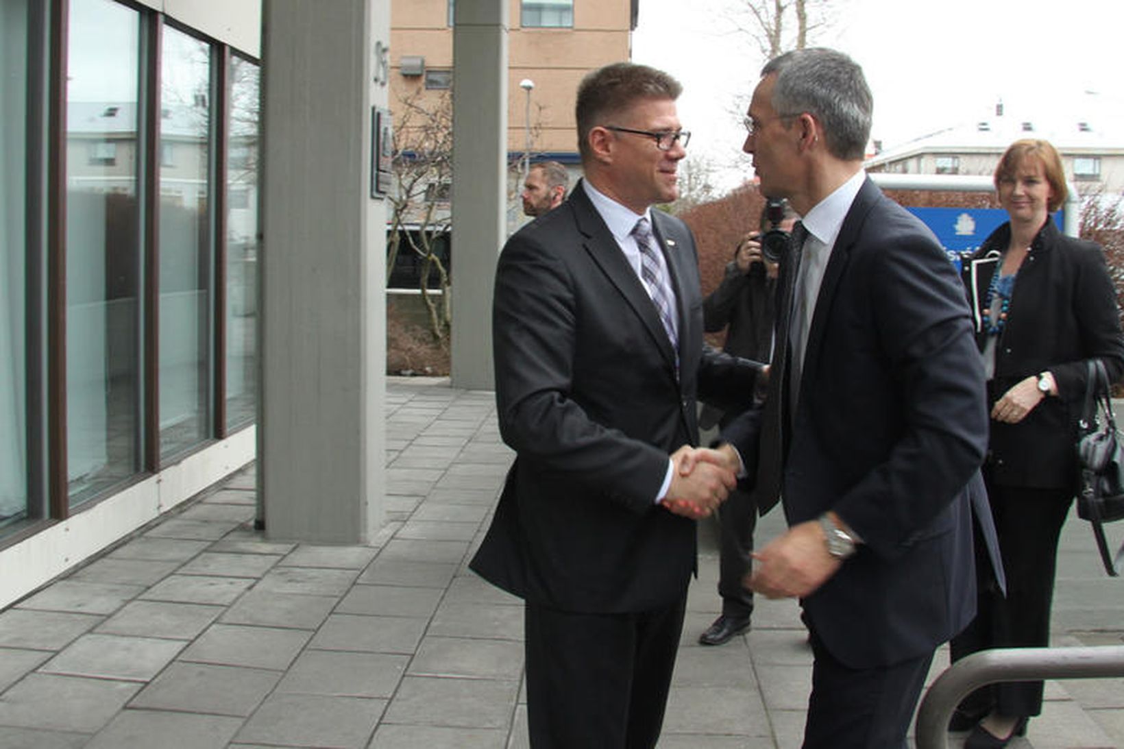 Gunnar Bragi og Jens Stoltenberg í dag.