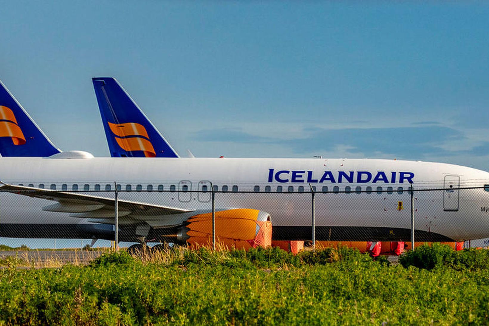 Floti Icelandair stendur að mestu óhreyfður þessa dagana.