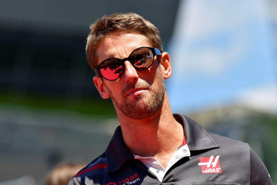 Sólin skein á Romain Grosjean og Haas-liððið í Spielberg í Austurríki.