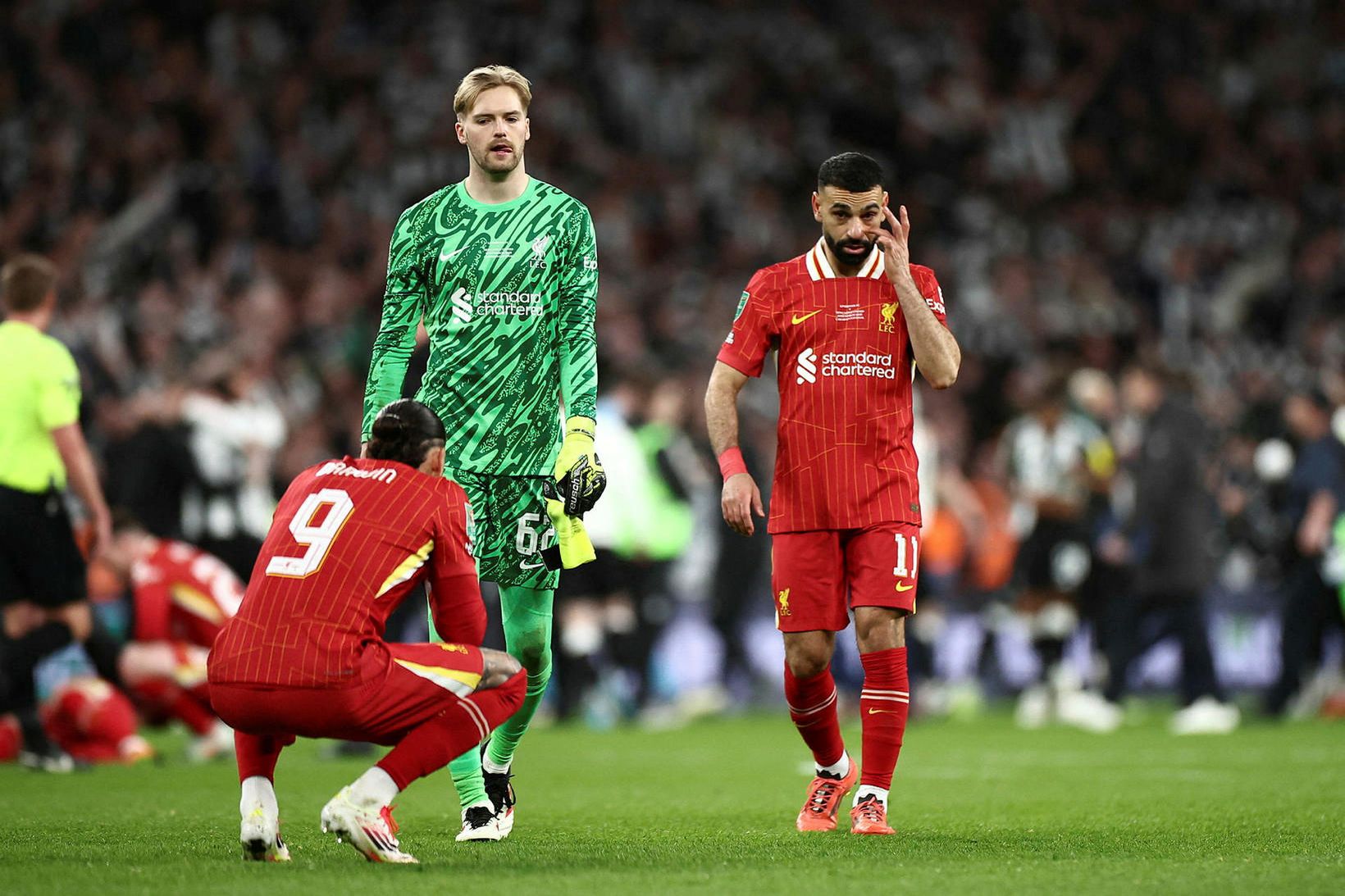 Mohamed Salah var svekktur í leikslok.